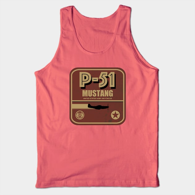 P-51 Mustang Retro Patch Tank Top by Tailgunnerstudios